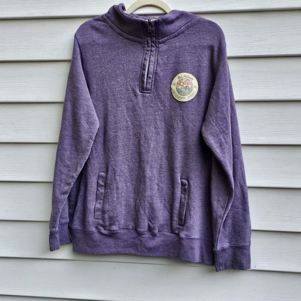 MV Sport Acadia National Park Purple Quarter Zip Sweatshirt Pullover XL